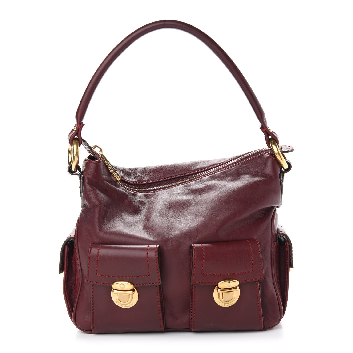Marc Jacobs Calfskin Mercer Sofia Hobo Bag Merlot 1 of 10