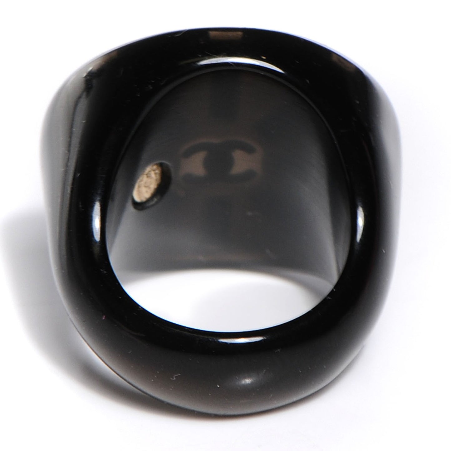 Resin Crystal CC Ring 54 6.75 Black