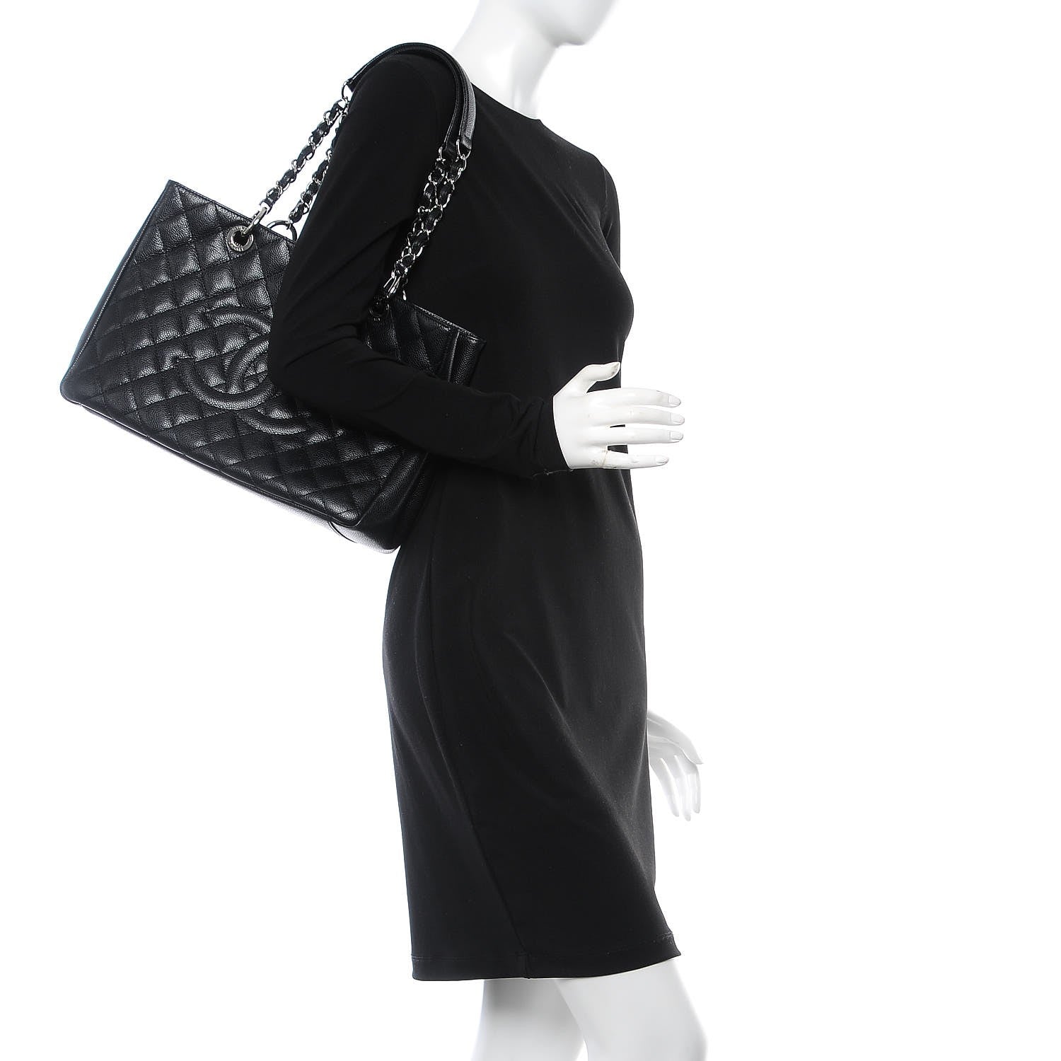 Chanel Caviar Quilted Grand Shopping Tote GST Black 2 of 7