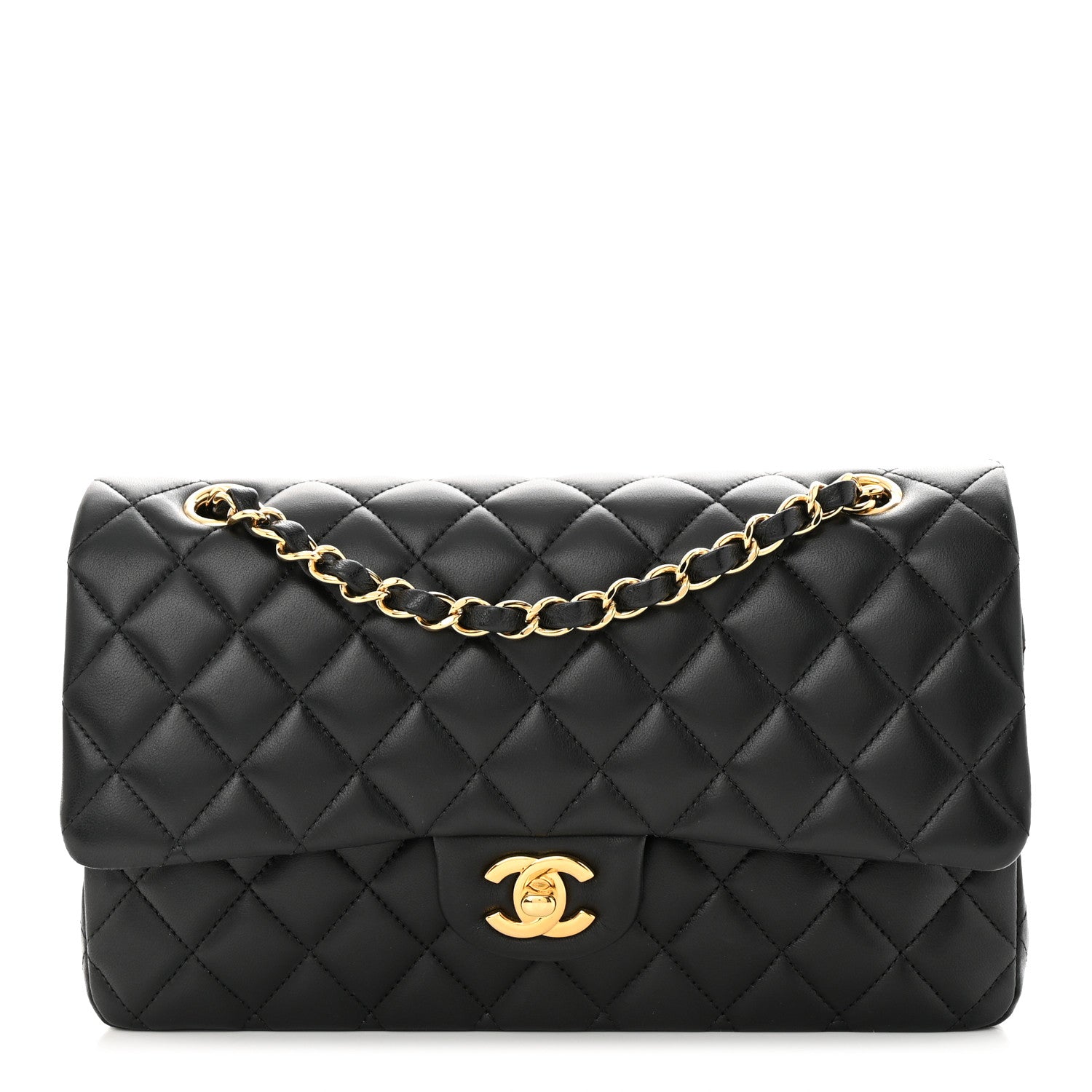 Chanel Lambskin Quilted Medium Double Flap Black 1 of 11