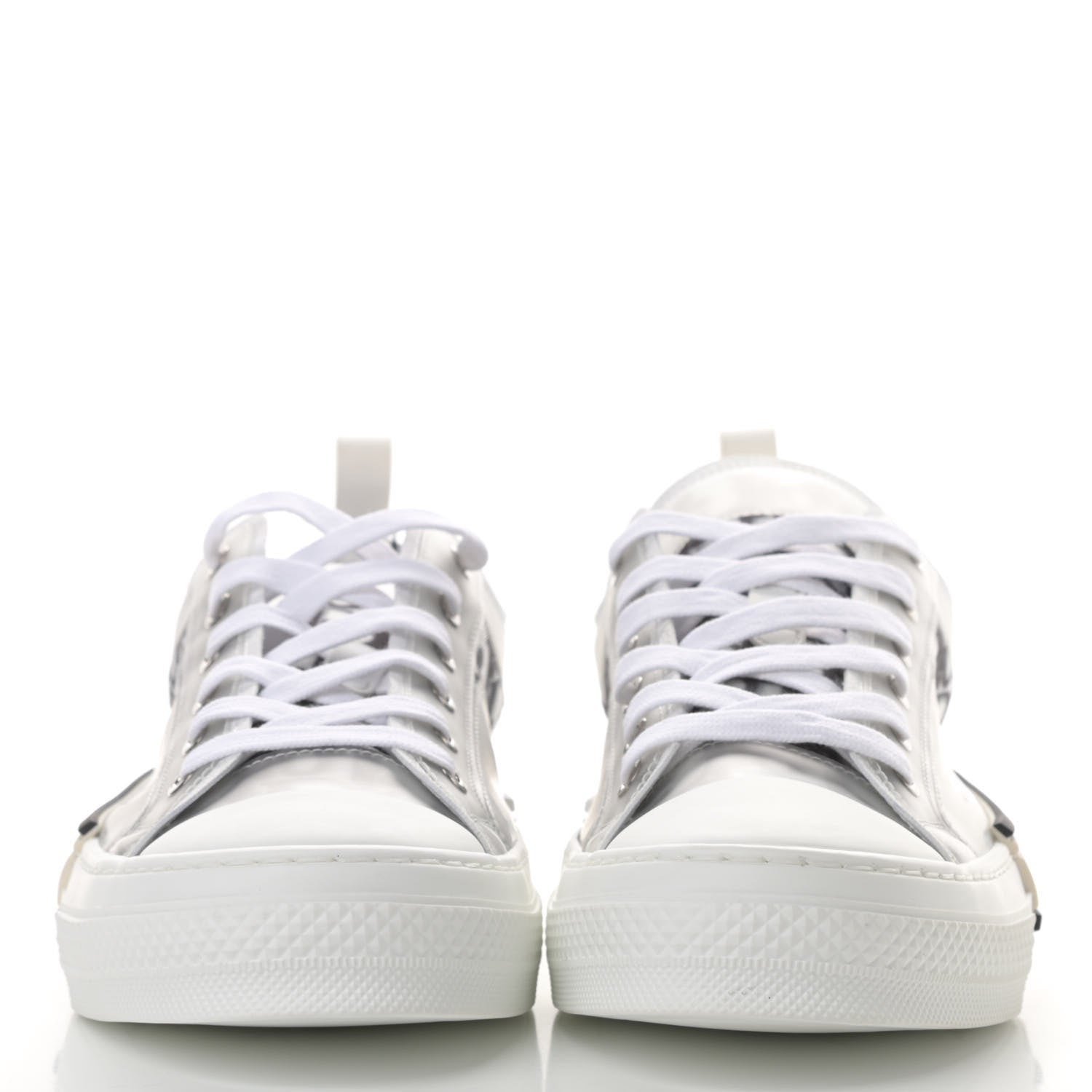 Christian Dior Technical Canvas Oblique Mens B23 Low Top Sneakers 43 White Black 2 of 9