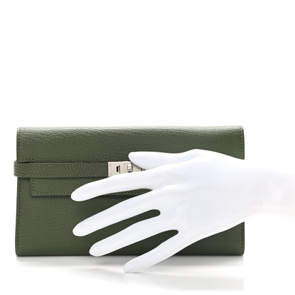 Hermes Chevre Mysore Kelly Longue Wallet Canopee 2 of 9