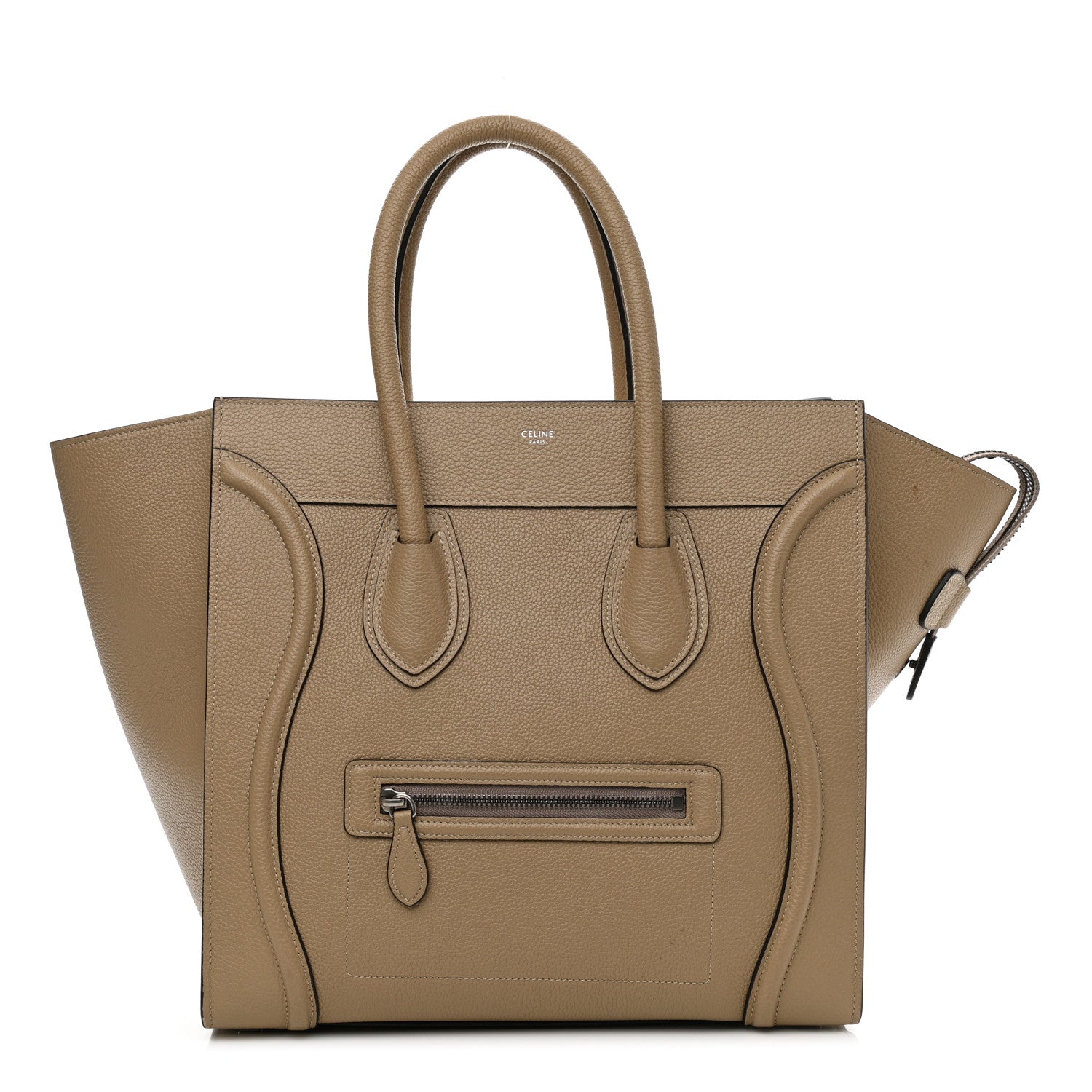 Celine Drummed Calfskin Mini Luggage Dune 1 of 17