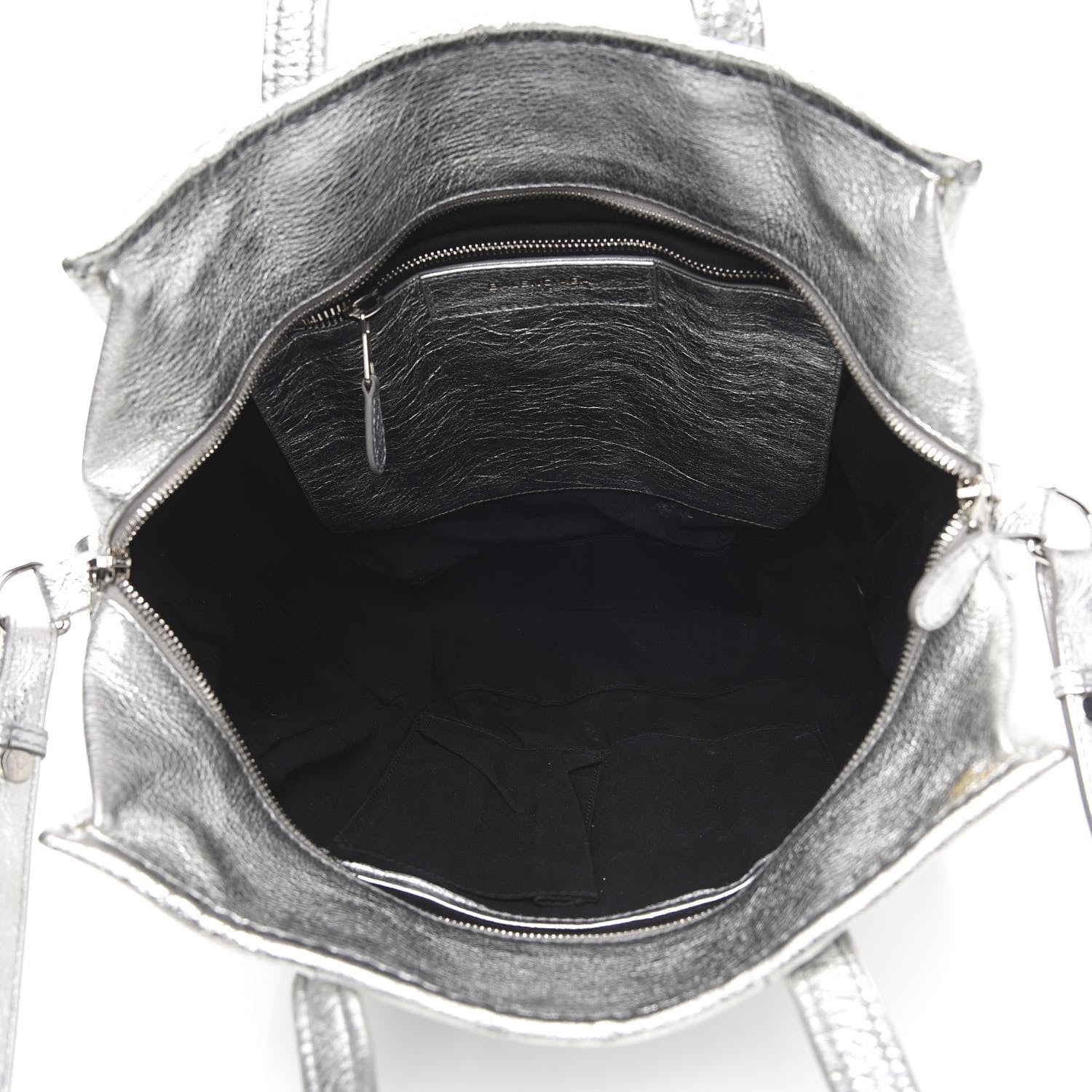 Balenciaga Metallic Calfskin S Bazar Shopper Tote Silver Hardware 5 of 14