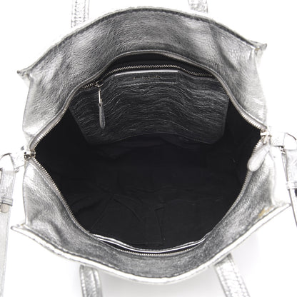 Balenciaga Metallic Calfskin S Bazar Shopper Tote Silver Hardware 5 of 14