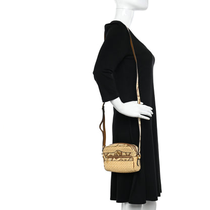 Gucci Raffia Elaphe Mini Ophidia Shoulder Bag Natural Cream Brown 2 of 10