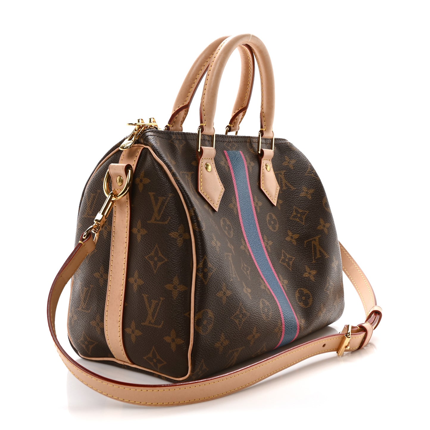 Monogram My LV Heritage Speedy Bandouliere 25 Bleu de France Fuchsia