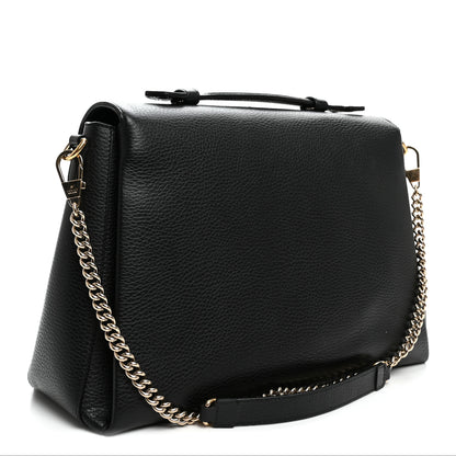 Gucci Dollar Calfskin Medium Interlocking G Top Handle Shoulder Bag Black 3 of 11