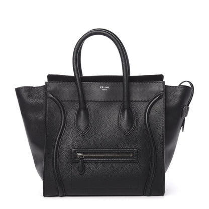 Celine Drummed Calfskin Mini Luggage Black 1 of 10