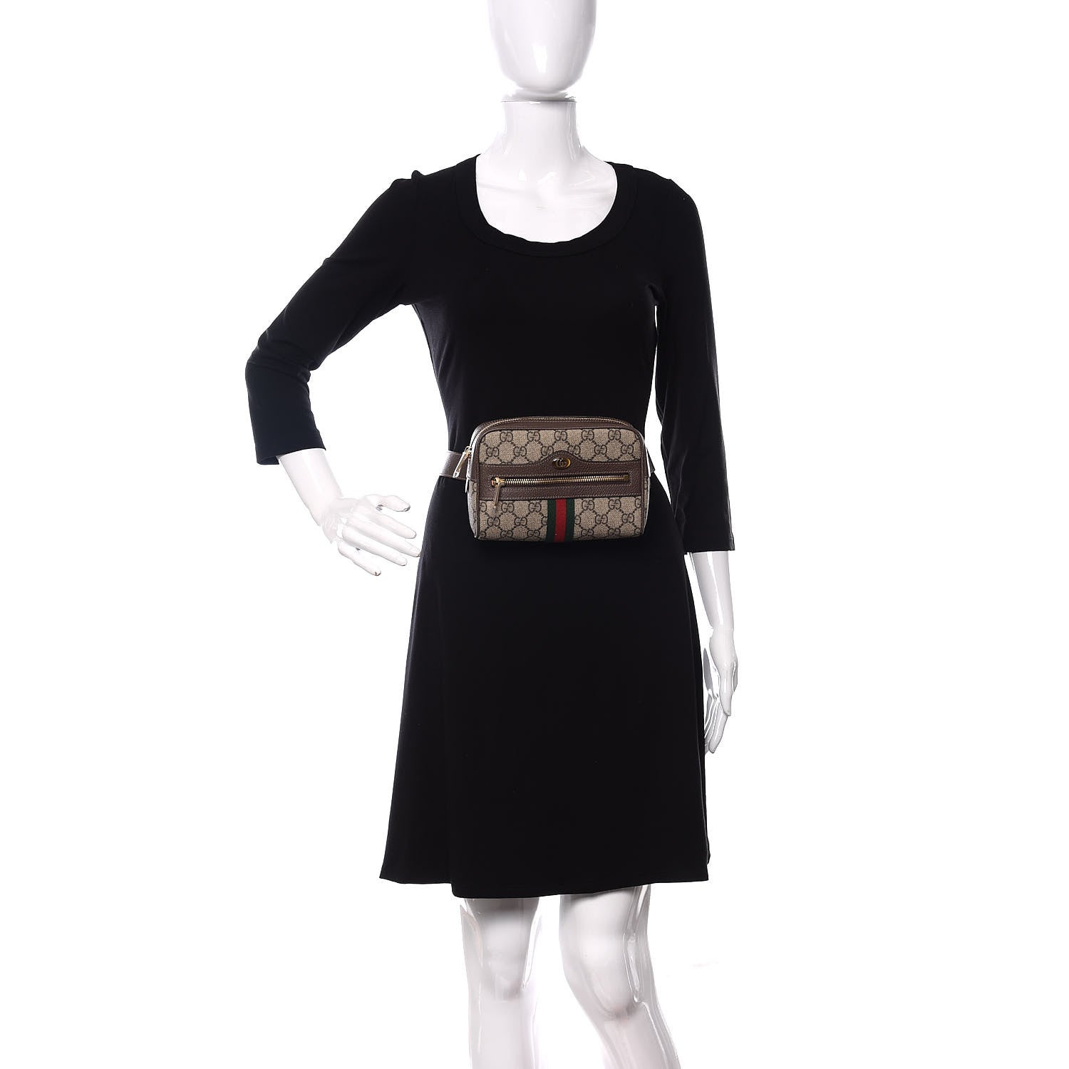 Gucci GG Supreme Monogram Web Small Ophidia Belt Bag 95 38 Dark Brown 2 of 10