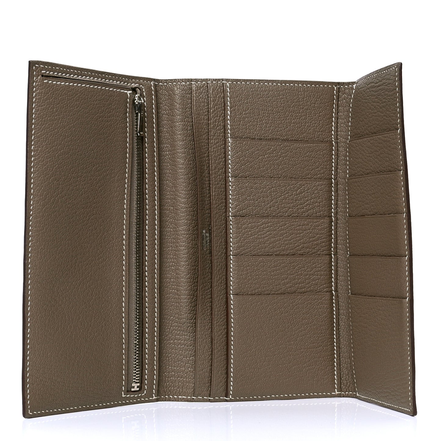 Chevre Mysore Tri-Fold Bearn Wallet Etoupe