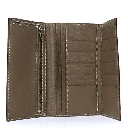 Hermes Chevre Mysore Tri-Fold Bearn Wallet Etoupe 4 of 5