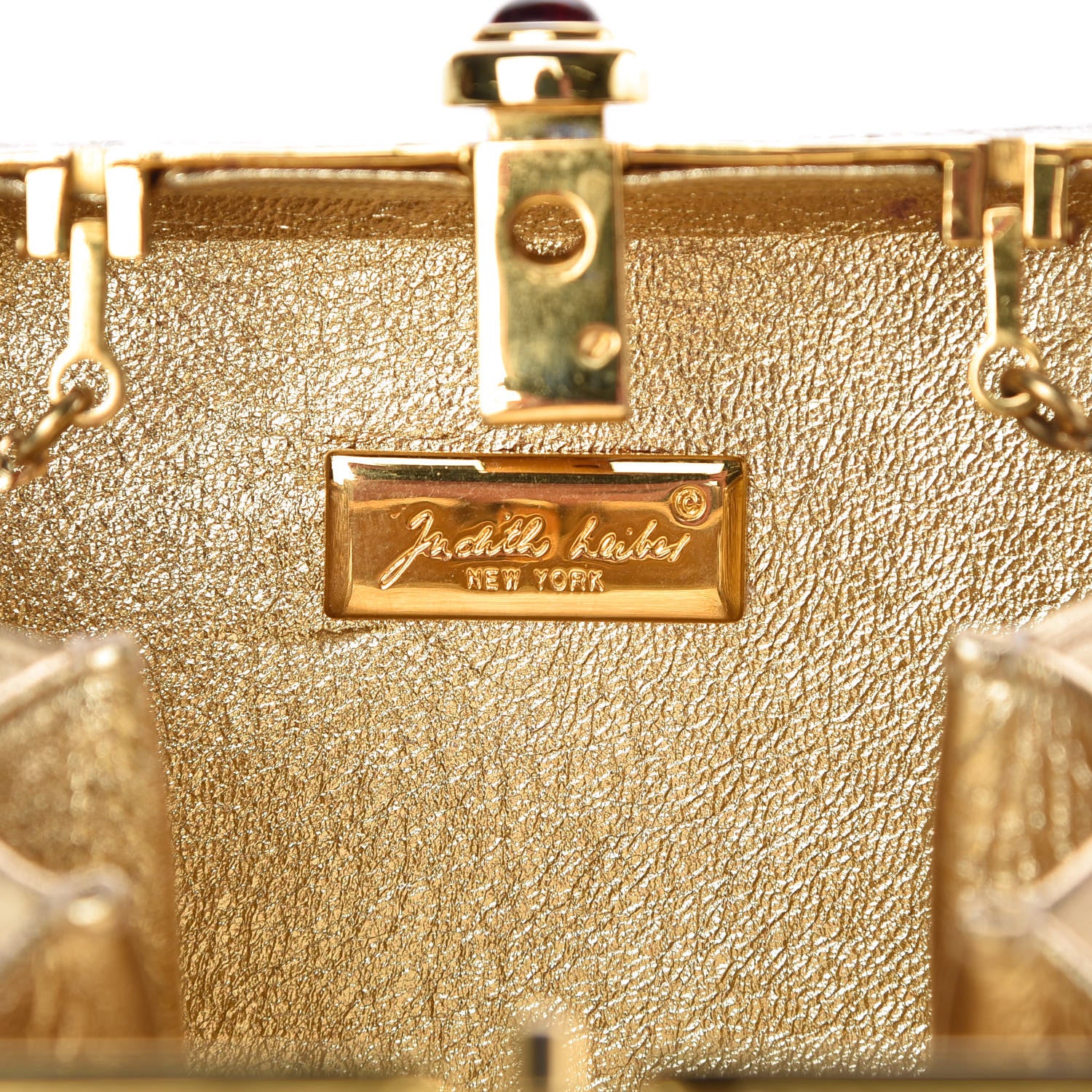 Judith Leiber Swarovski Crystal Minaudière Clutch Silver Gold 6 of 16