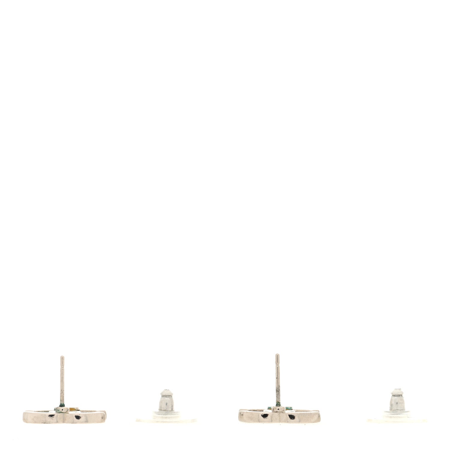 Chanel Crystal Mini Timeless CC Earrings Silver 3 of 4