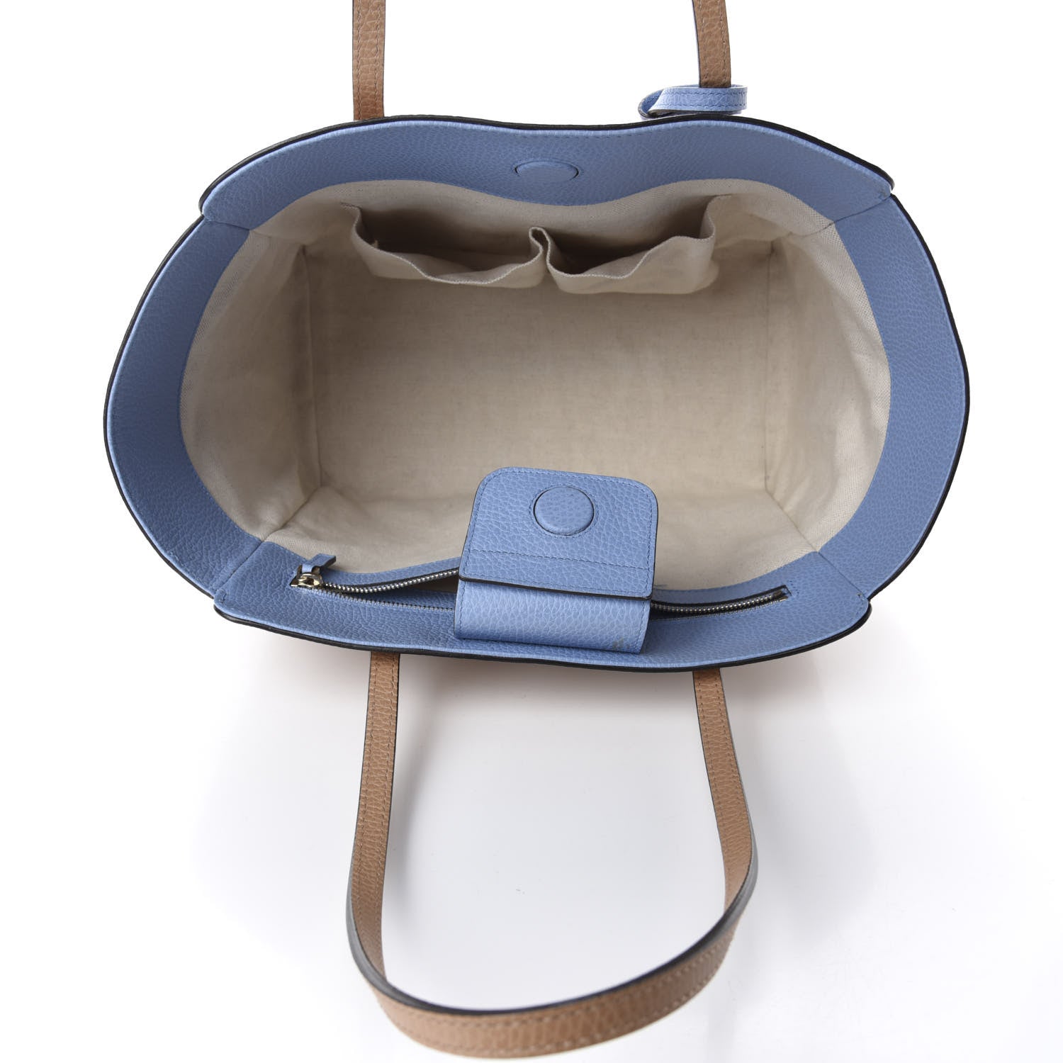 Gucci Dollar Calfskin Small Swing Tote Camelia Mineral Blue 5 of 10