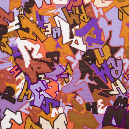 Hermes Silk Cashmere Graff Graffiti Shawl 140 Juane D'Or Violine Marron 1 of 6