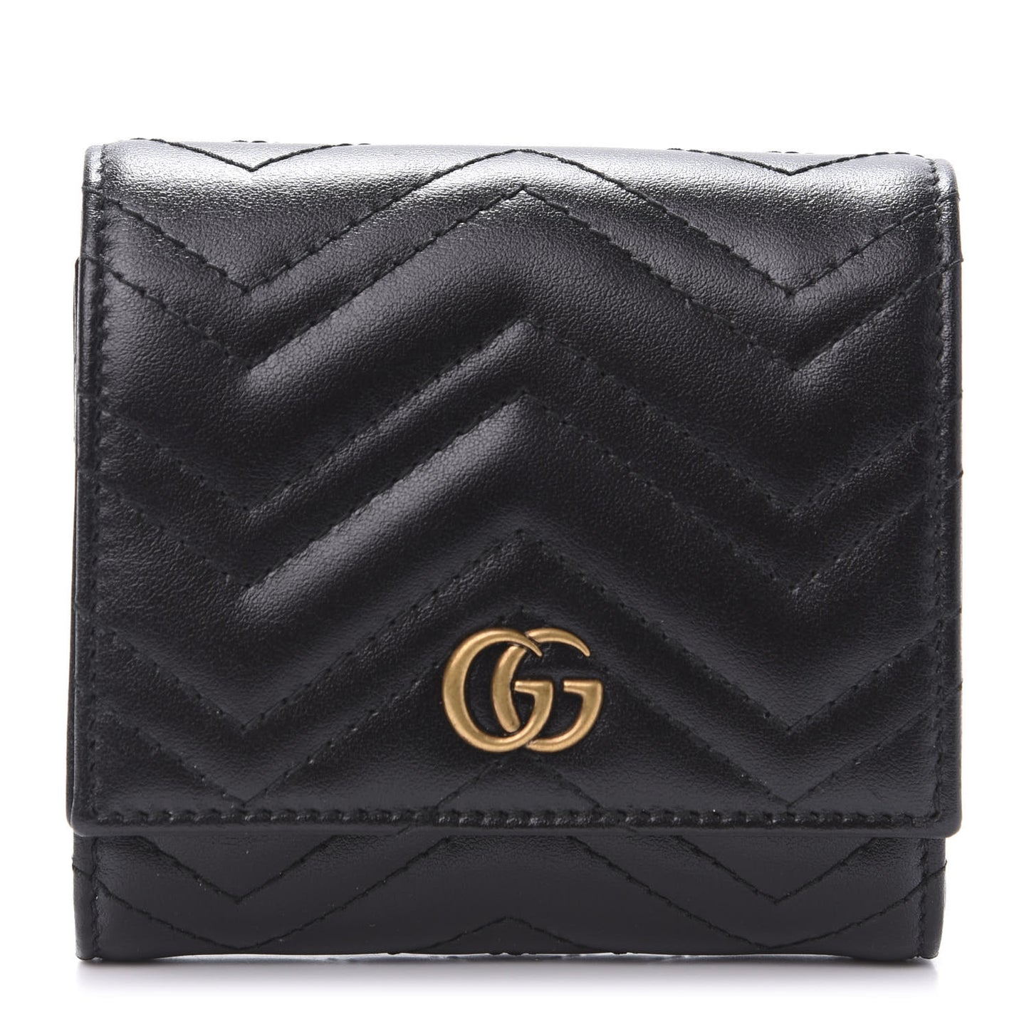 Calfskin Matelasse GG Marmont Medium Wallet Black