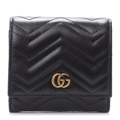 Gucci Calfskin Matelasse GG Marmont Medium Wallet Black 1 of 6
