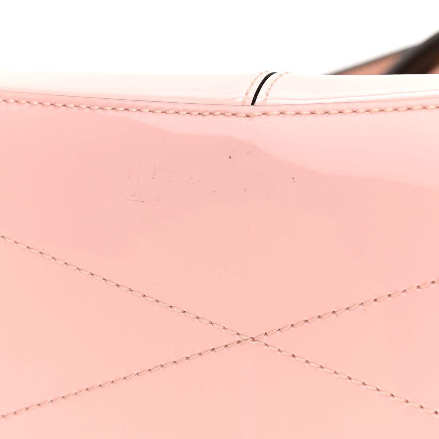 Patent Calfskin Miroir Tote Rose Ballerine
