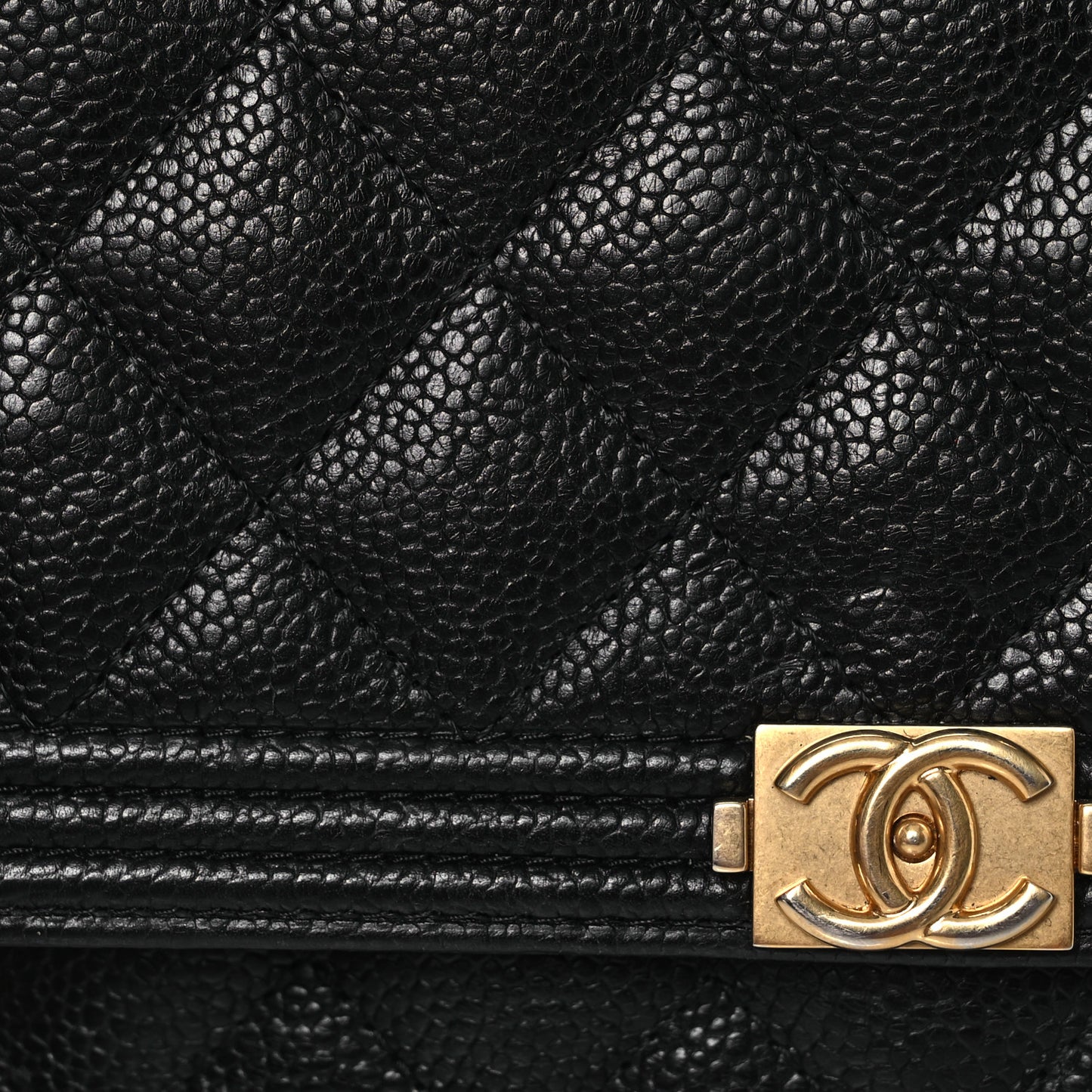 Caviar Quilted Boy Wallet On Chain WOC Black