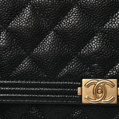 Chanel Caviar Quilted Boy Wallet On Chain WOC Black 13 of 18