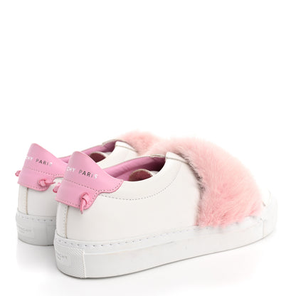Givenchy Calfskin Mink Fur Womens Urban Street Sneakers 38.5 White Rose 5 of 11