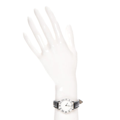 Tiffany Sterling Silver Calfskin 29mm Atlas Quartz Watch Black 2 of 13