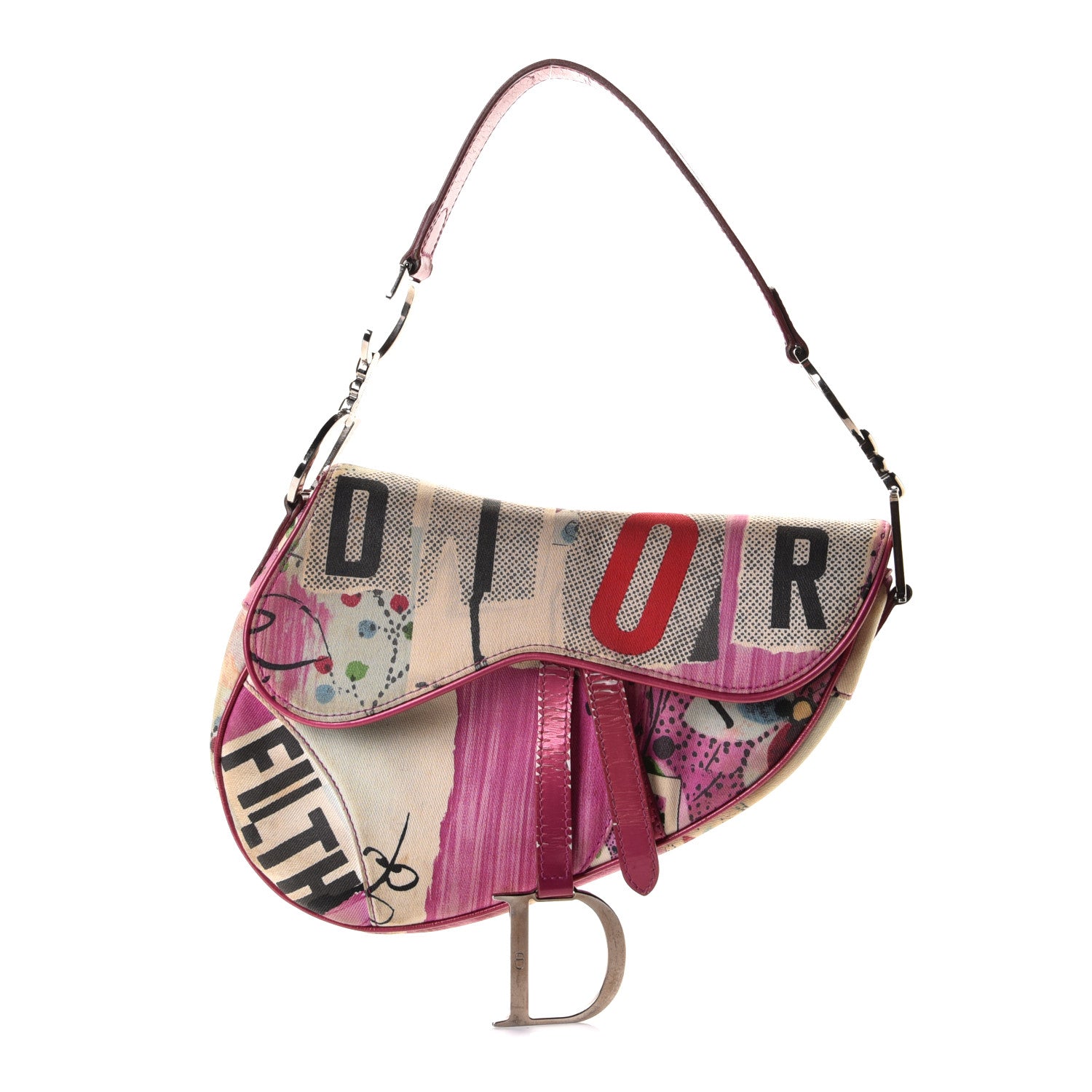 Christian Dior Canvas Filth Saddle Bag Multicolor 1 of 9