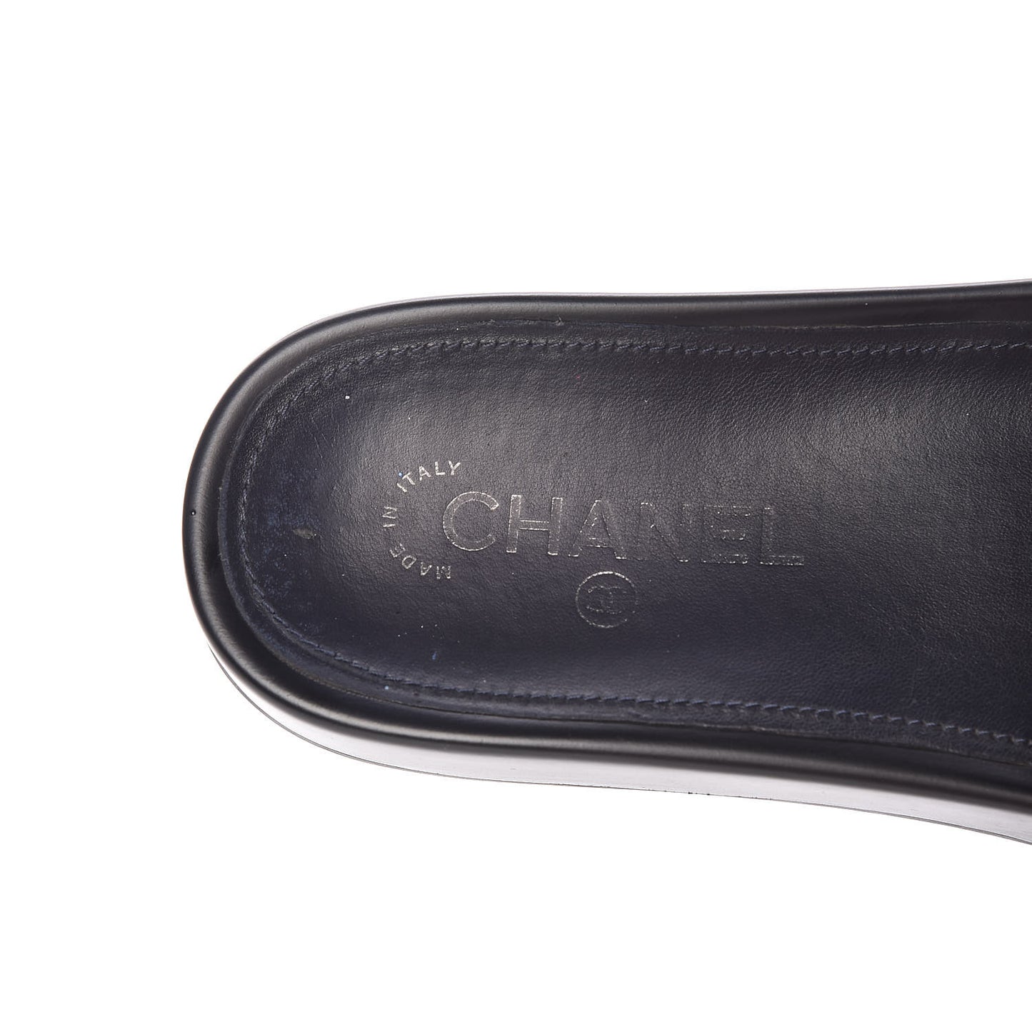 Tweed Lambskin Chain Flat Sandals 39 Black Multicolor