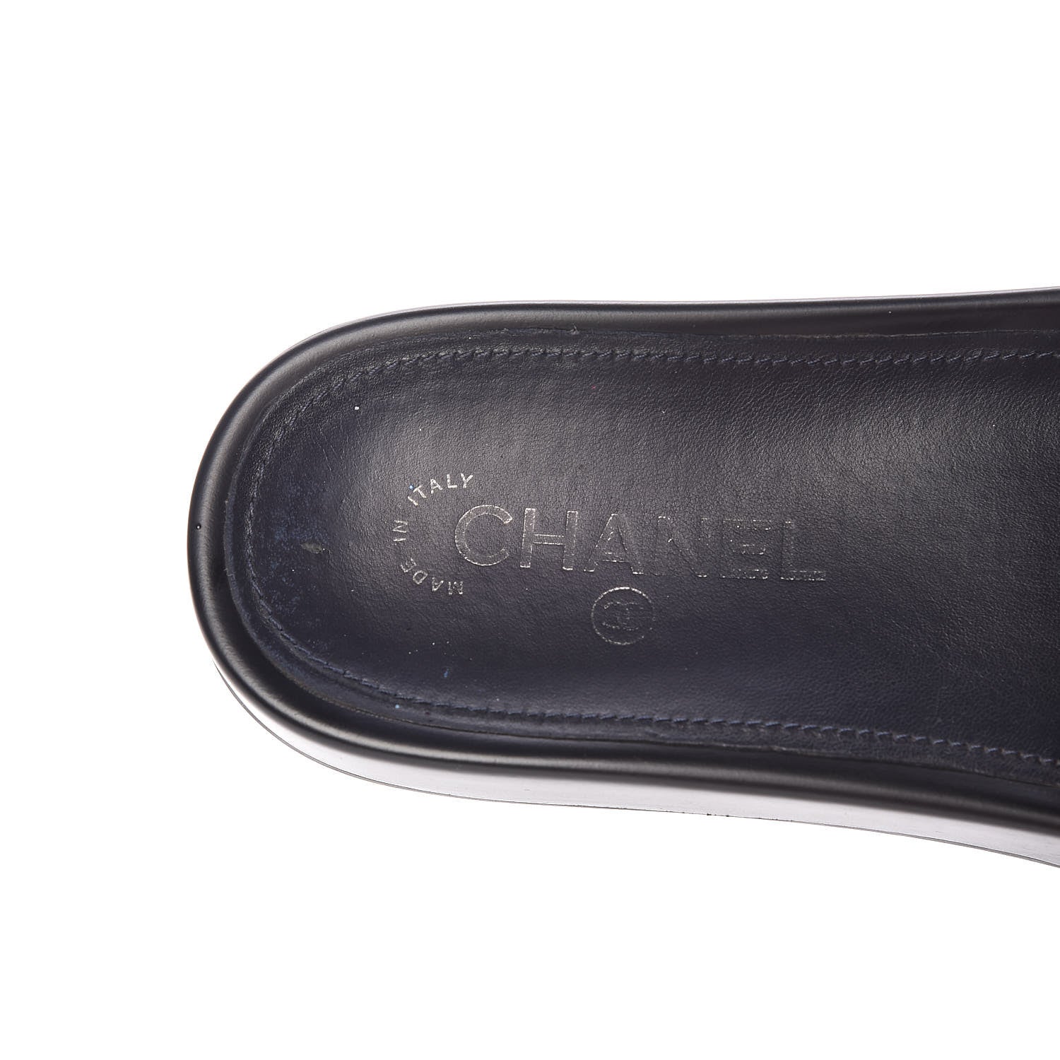 Chanel Tweed Lambskin Chain Flat Sandals 39 Black Multicolor 9 of 11