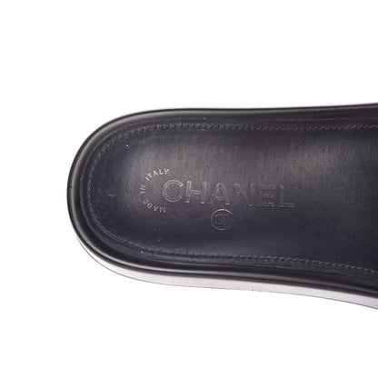 Chanel Tweed Lambskin Chain Flat Sandals 39 Black Multicolor 9 of 11