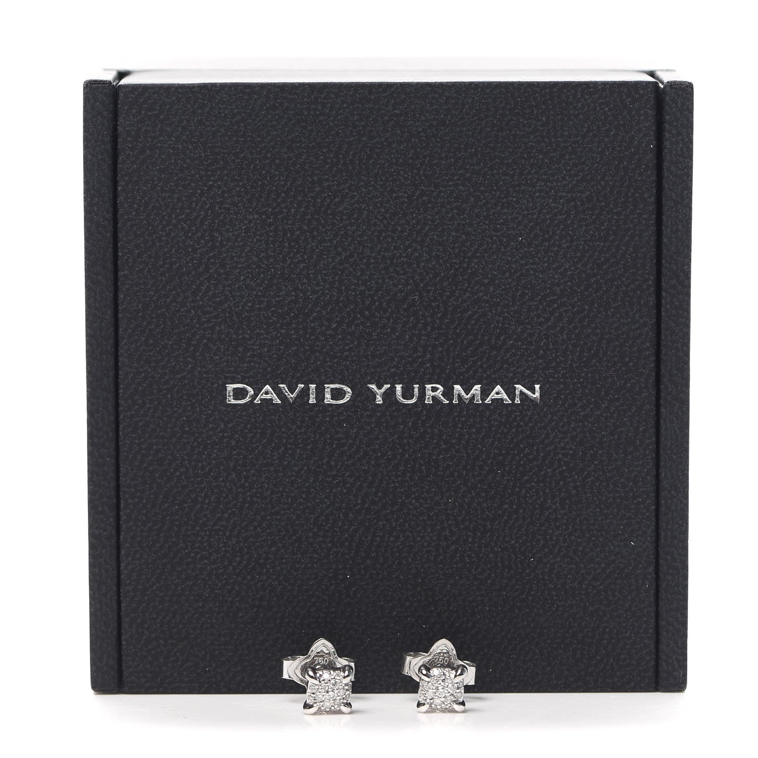 David Yurman 18K White Gold Diamond 5mm Chatelaine Stud Earrings 6 of 6