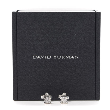 David Yurman 18K White Gold Diamond 5mm Chatelaine Stud Earrings 6 of 6