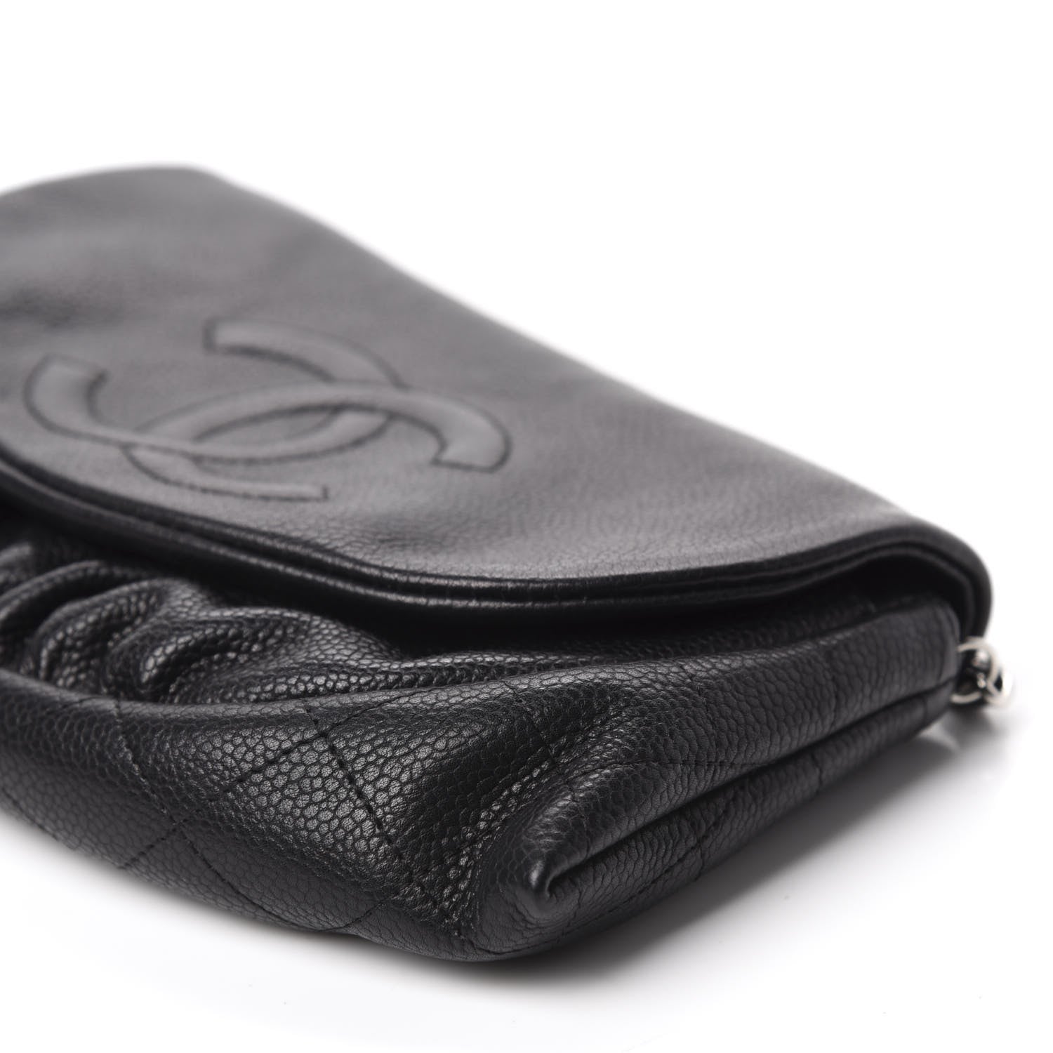 Chanel Caviar Half Moon Wallet On Chain WOC Black 7 of 12