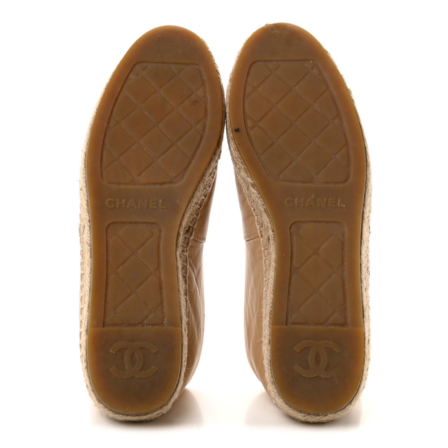 Chanel Lambskin CC Espadrilles 38 Beige Black 6 of 10