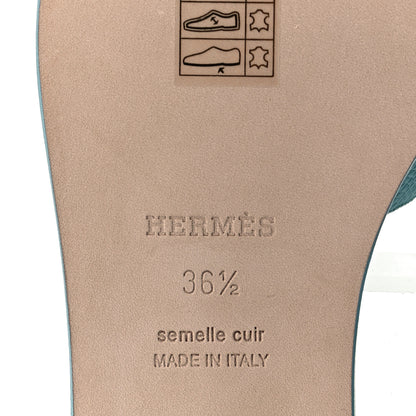 Hermes Epsom Oran Sandals 36.5 Vert Embrun 8 of 9