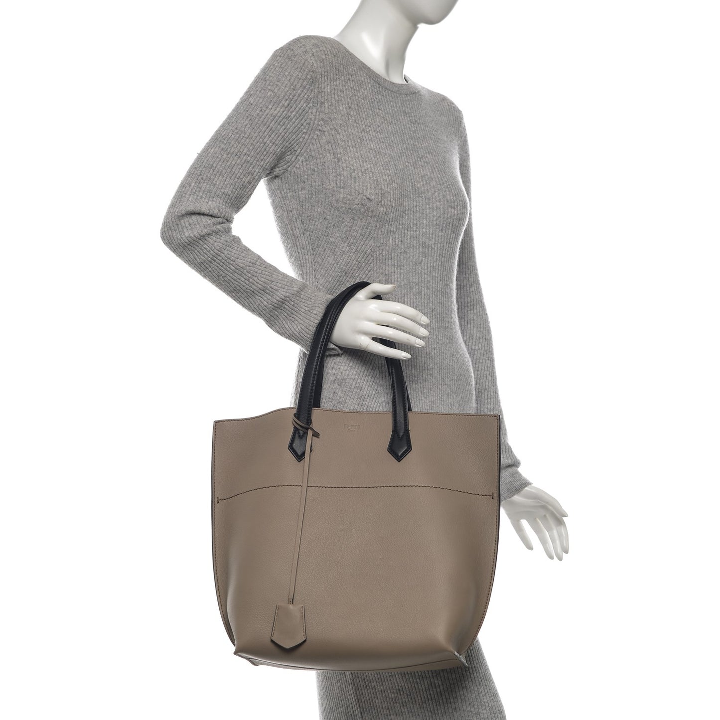 Vitello All In Shopper Tote Tortora Black