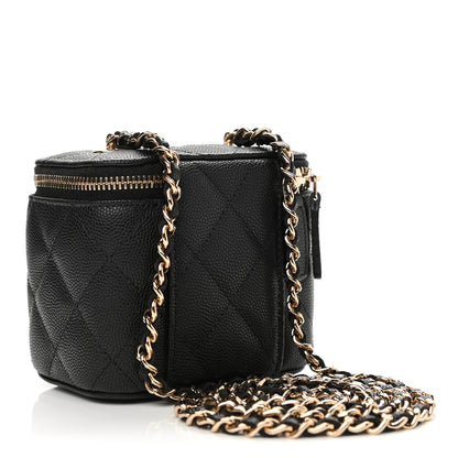 Chanel Caviar Quilted Mini Vanity Case With Chain Black 3 of 12