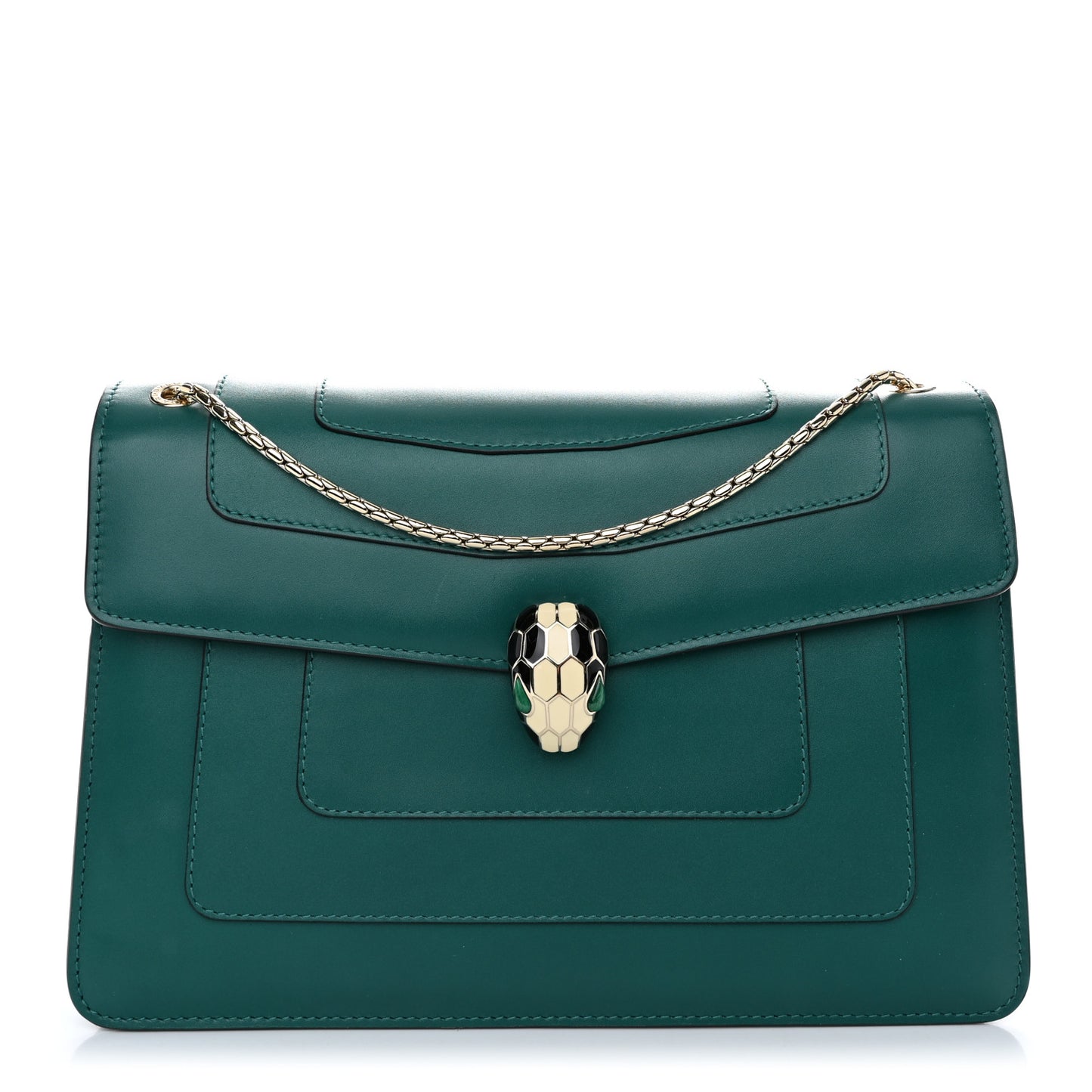 Calfskin Serpenti Forever Shoulder Bag Emerald Green