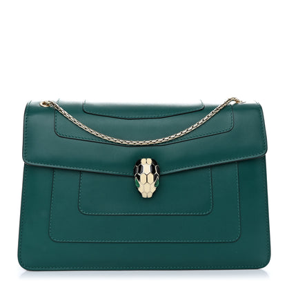 Bulgari Calfskin Serpenti Forever Shoulder Bag Emerald Green 1 of 15