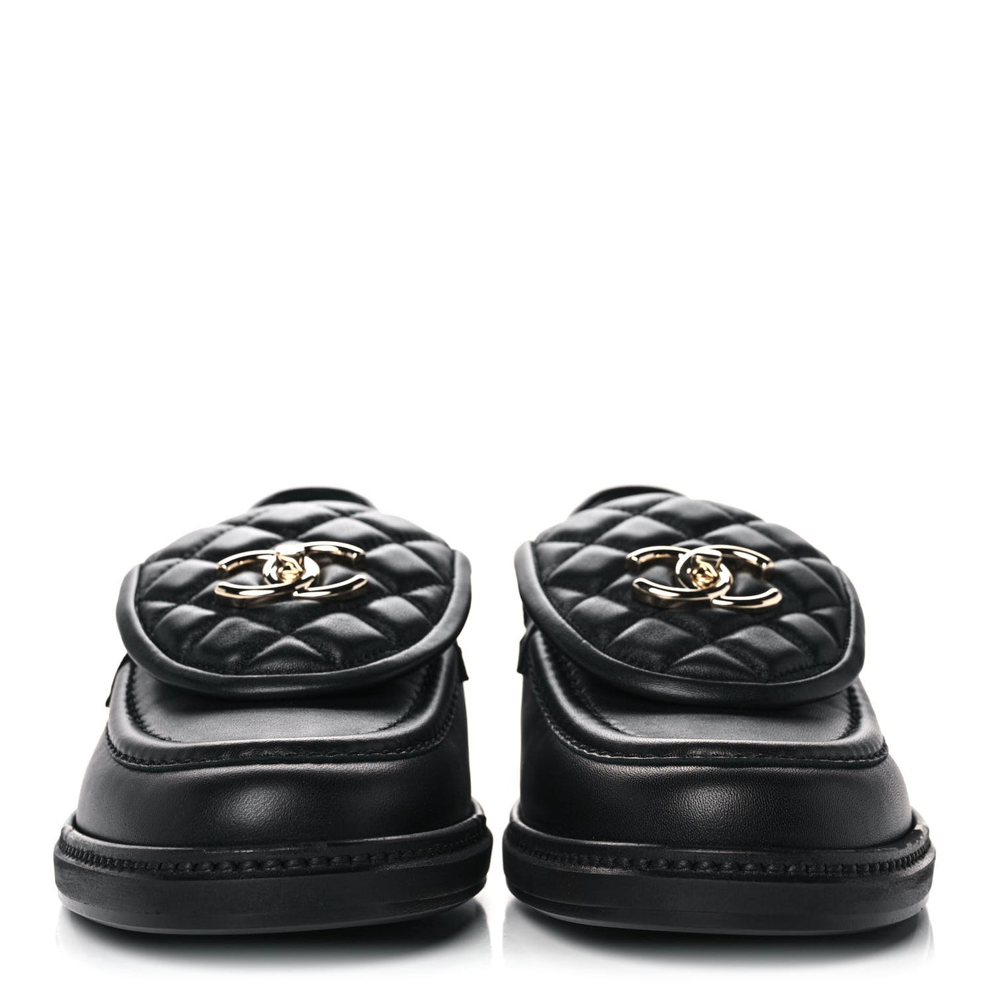 Lambskin Quilted CC Turnlock Loafers 40.5 Black
