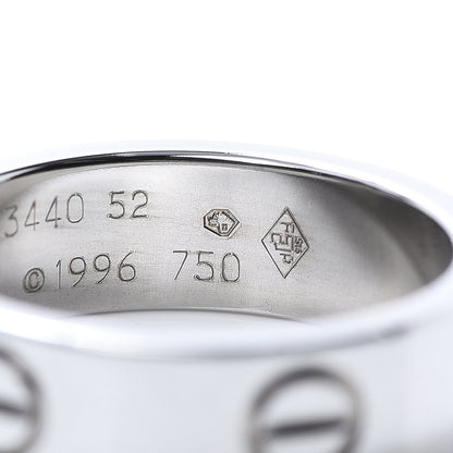 Cartier 18K White Gold 5.5mm LOVE Ring 52 6 5 of 6