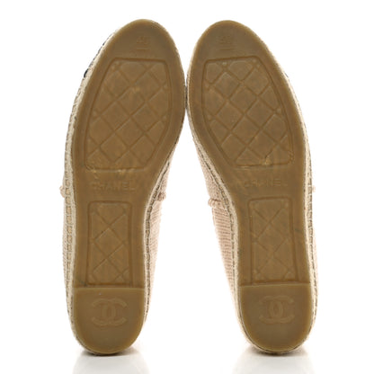 Chanel Knitted Wool Lambskin Chain CC Espadrilles 40 Beige Black 5 of 9