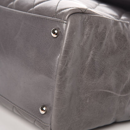 Chanel Glazed Calfskin Quilted Large CC Delivery Tote Grey 11 of 13