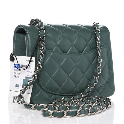 Chanel Lambskin Quilted Mini Square Flap Green 3 of 8