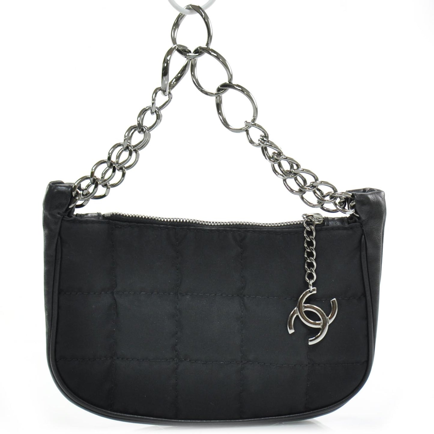 Nylon Quilted Pochette Black