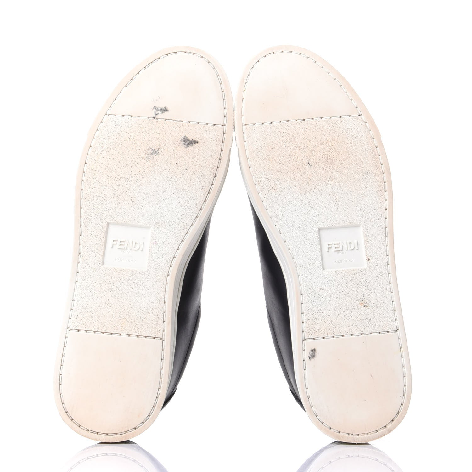 Fendi Vitello Microfiber FF Rockoclick Slip On Sneakers 38.5 Black Tobacco 7 of 11