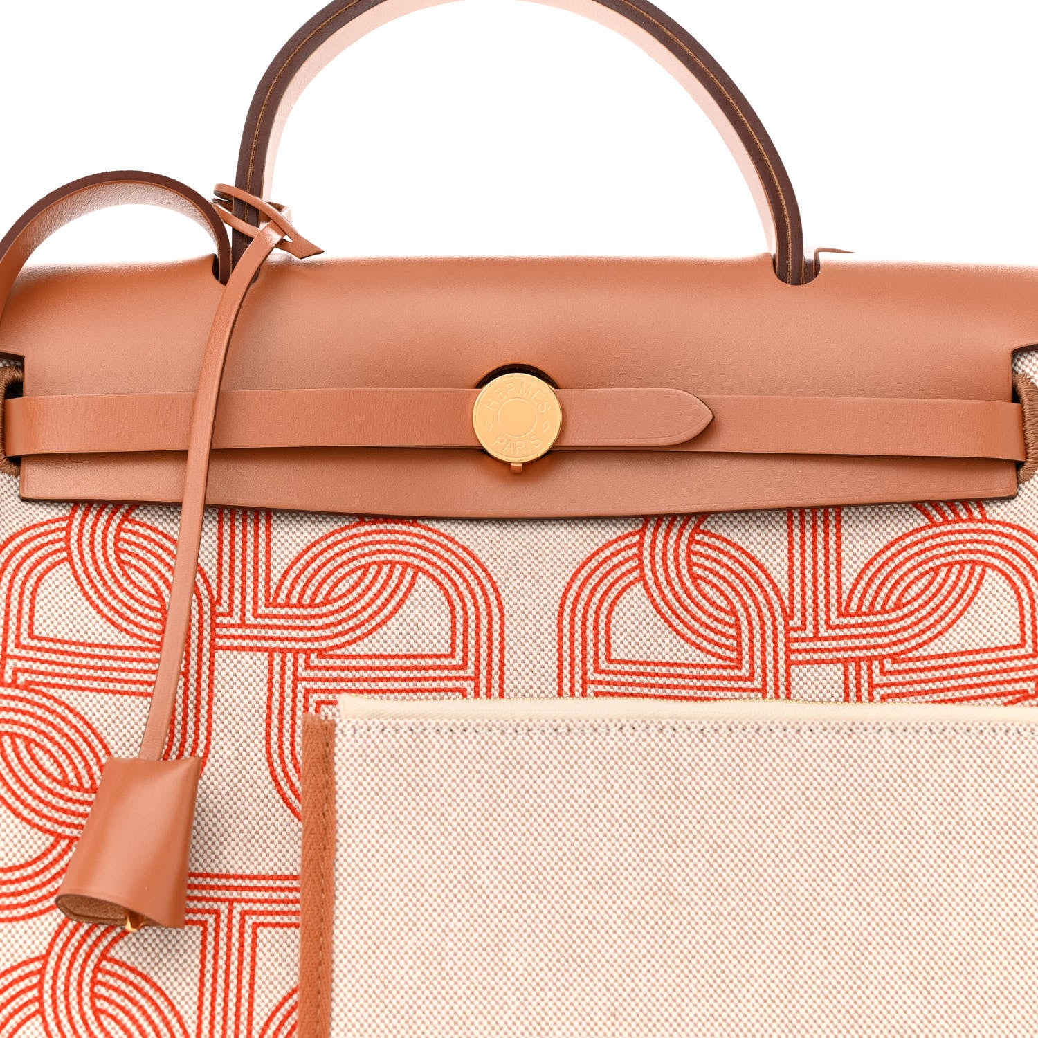 Hermes H Plume Canvas Vache Hunter Circuit 24 Herbag Zip Retourne 31 Orange Mecano Ecru Beige Naturel 8 of 12