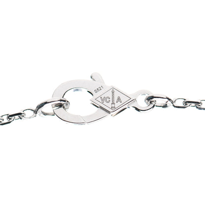 Van Cleef & Arpels 18K White Gold Chalcedony Vintage Alhambra Pendant Necklace 4 of 6
