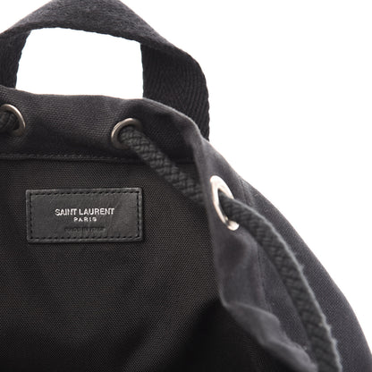 Saint Laurent Canvas City Sailor Drawstring Backpack Black 6 of 13